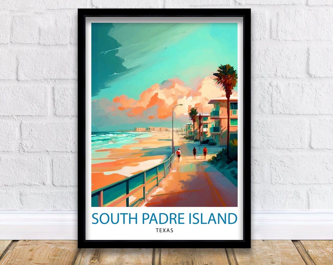 South Padre Island Travel Print South Padre Island Wall Decor South Padre Island Poster Texas Travel Prints South Padre Island Art Print