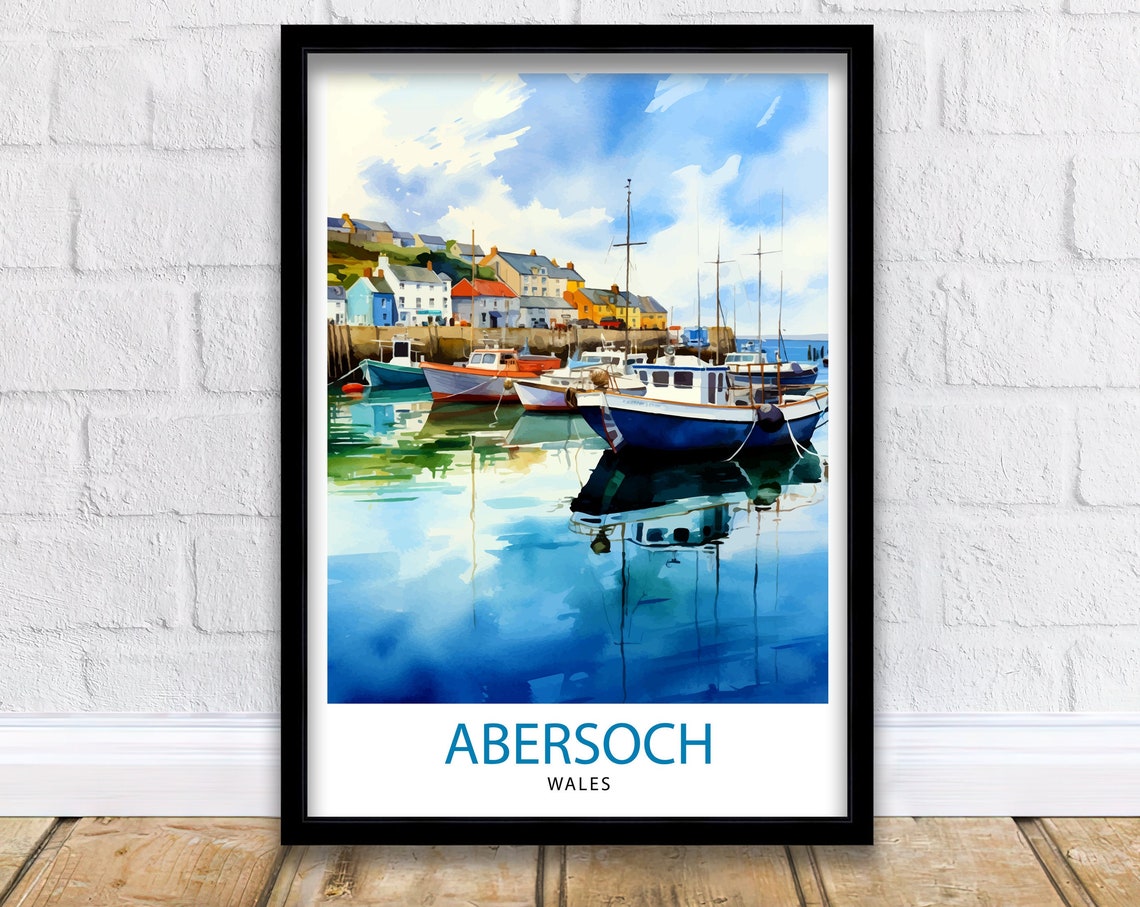 Abersoch Wales Travel Print Abersoch Wall Decor Abersoch Poster Wales Travel Prints Abersoch Art Print Abersoch Illustration Abersoch Wall