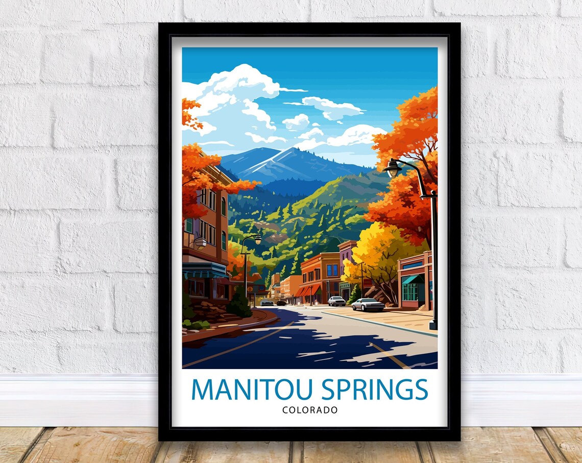 Manitou Springs Colorado Travel Poster, Rocky Mountain