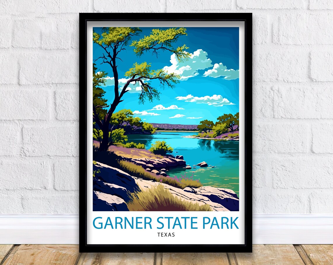 Garner State Park Texas Travel Poster, Home Decor