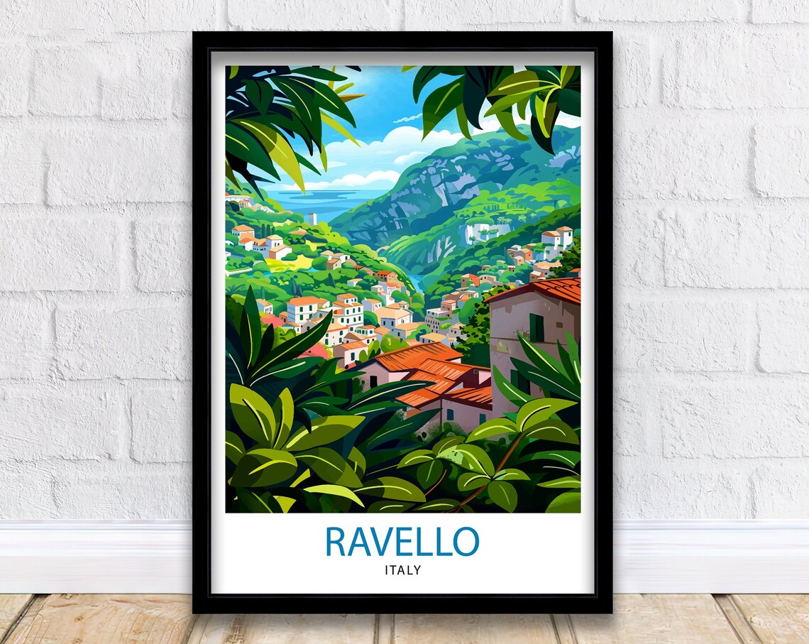 Ravello Italy Amalfi Coast Hillside Village Travel Art Poster