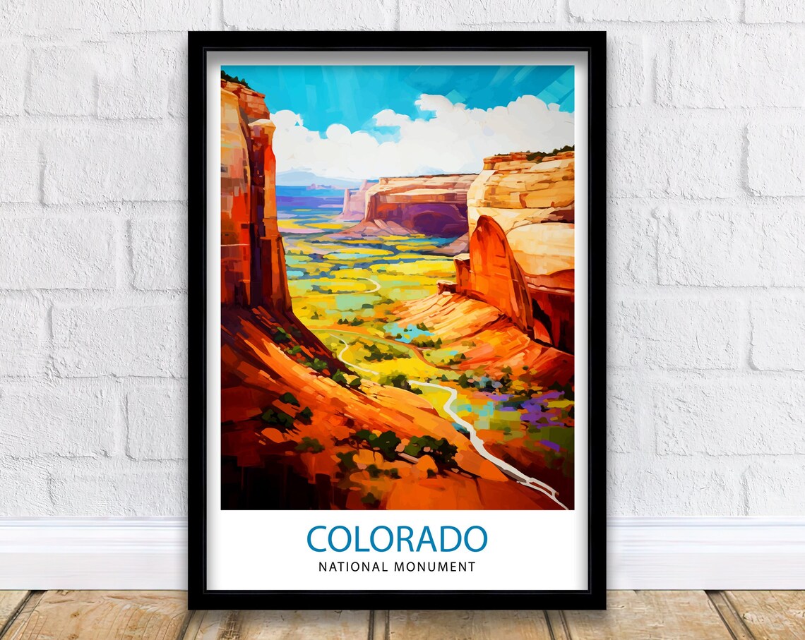 Colorado National Monument Travel Poster, Rocky Mountain View