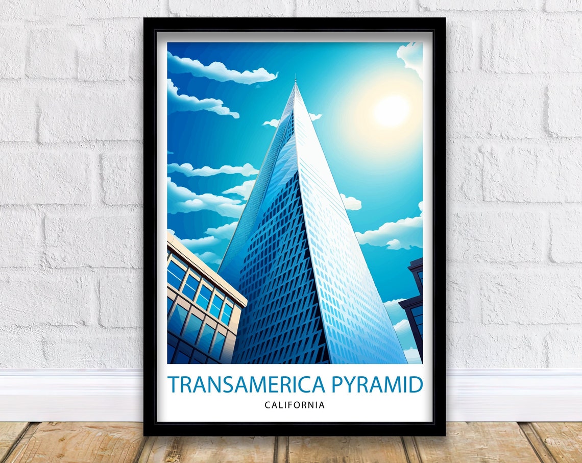 Transamerica Pyramid California Iconic Tower Illustration Poster