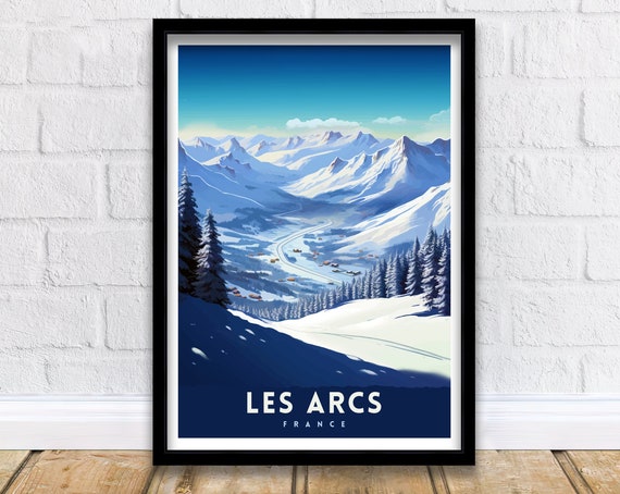 Les Arcs France Print Les Arcs Decor Les Arcs Poster Les Arcs Art Les Arcs Wall Art Gift For Ski Lovers Les Arcs Home Decor