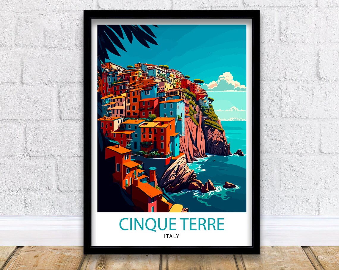 Cinque Terre Italy Travel Poster, Italy Wall Decor