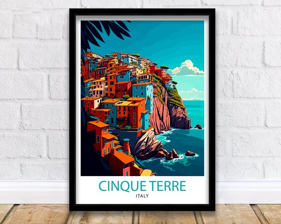 Cinque Terre Italy Travel Poster, Italy Wall Decor