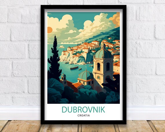 Dubrovnik Croatia Travel Poster, European City View