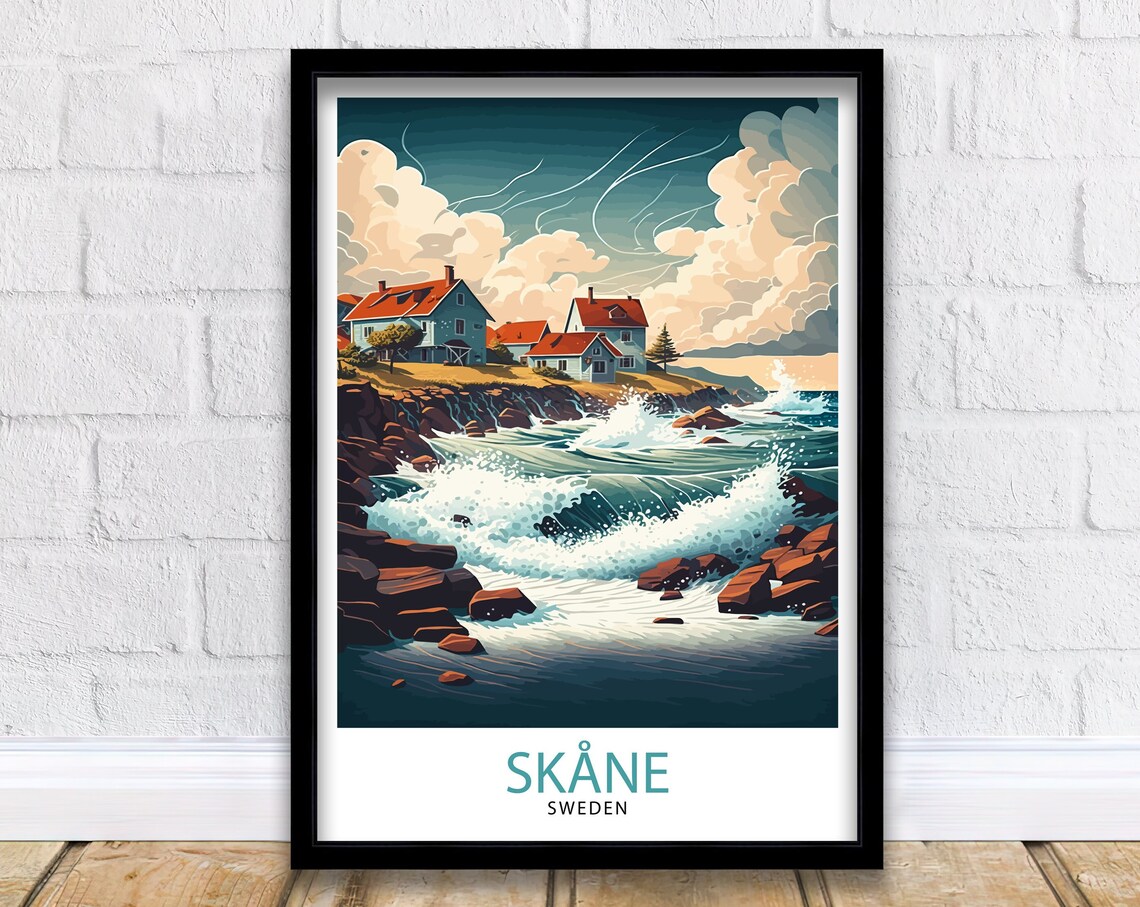 Skane Sweden Travel Poster, Wall Decor
