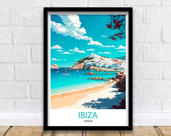 Ibiza Travel Poster, Spain Travel Print