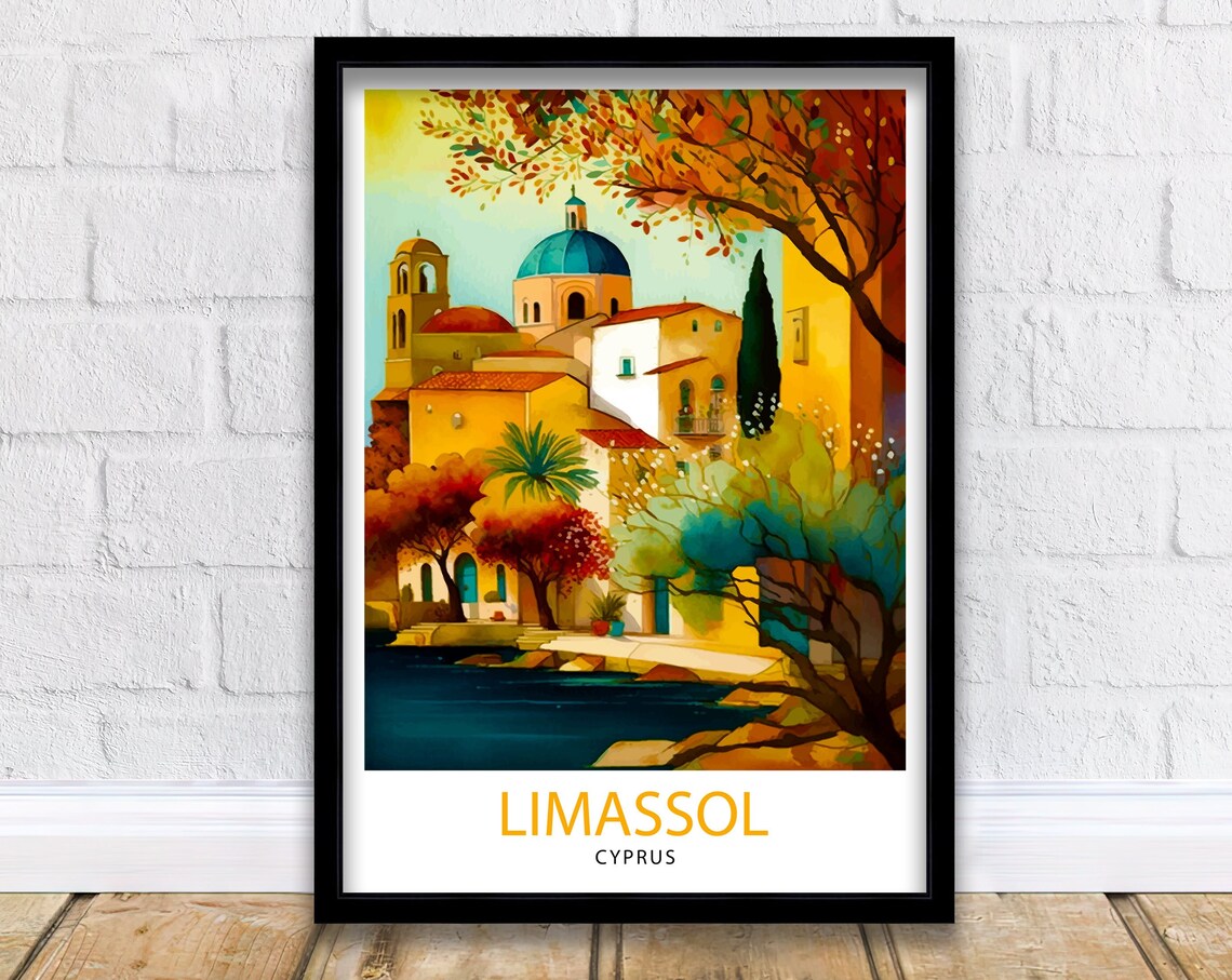 Limassol Cyprus Travel Poster, Cyprus Travel Decor