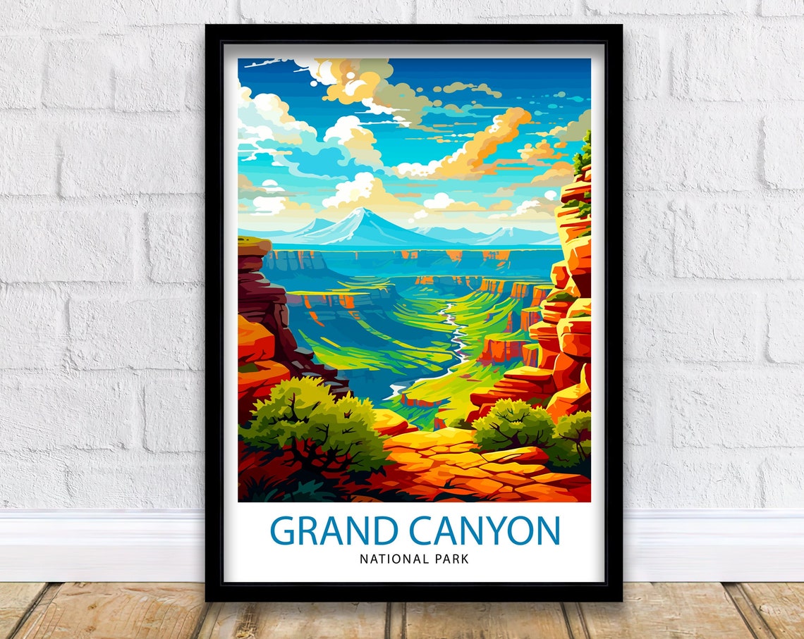 Grand Canyon Travel Print Grand Canyon Wall Art Grand Canyon Decor Grand Canyon Illustration Travel Poster Gift For Grand Canyon