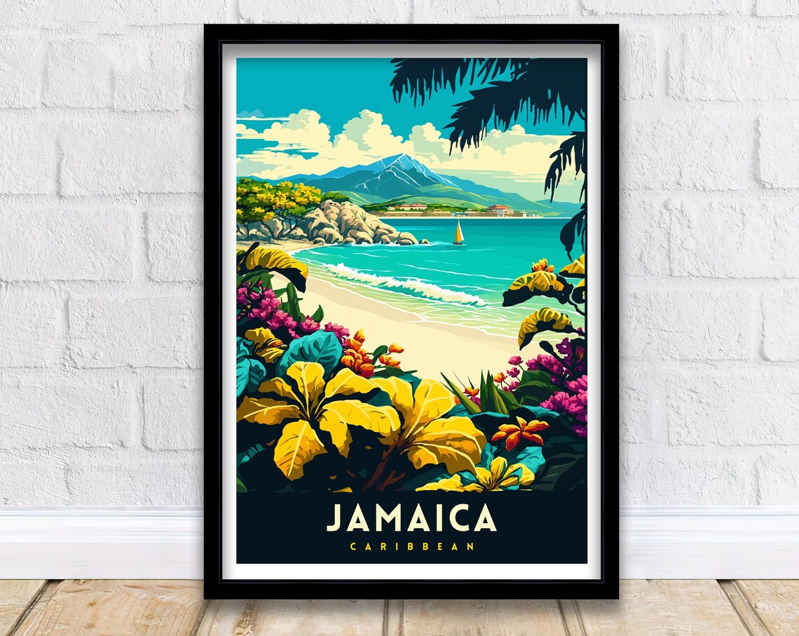 Jamaica Caribbean Travel Poster, World & Cultural Art