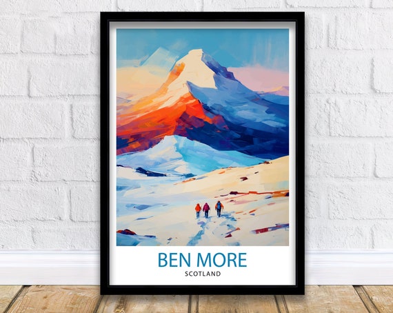Ben More Scotland Poster, Highland Landscape Art Print