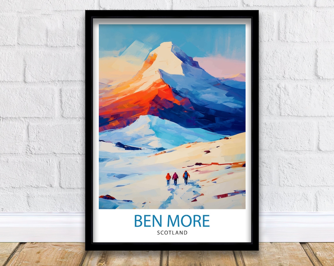 Ben More Scotland Poster, Highland Landscape Art Print