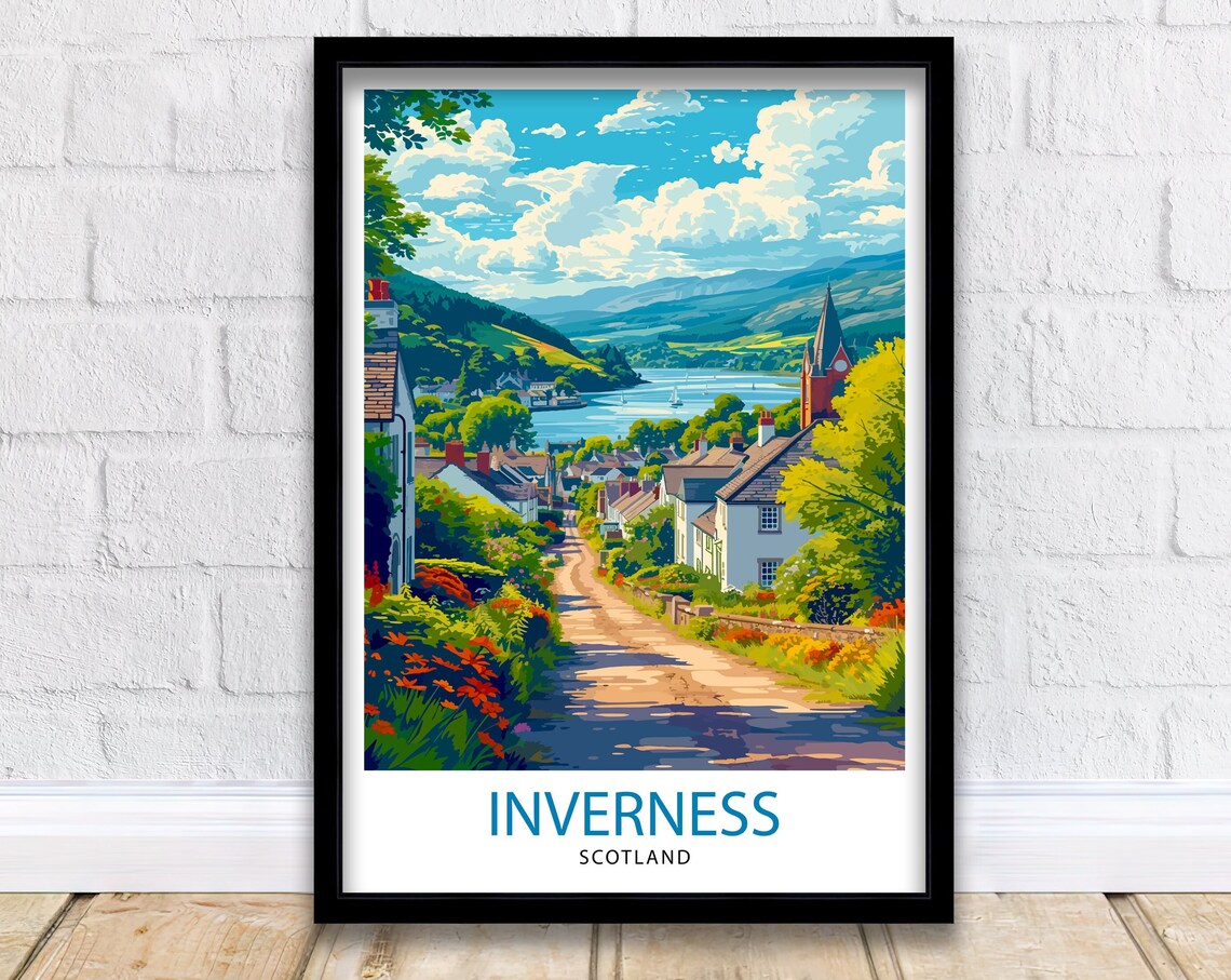 Inverness Scotland Art Print, Highland City Poster