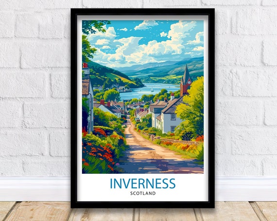 Inverness Scotland Art Print, Highland City Poster