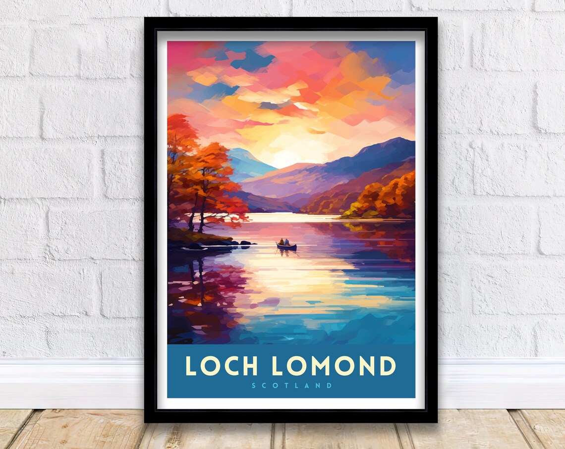 Loch Lomond Scotland Illustration Travel Poster