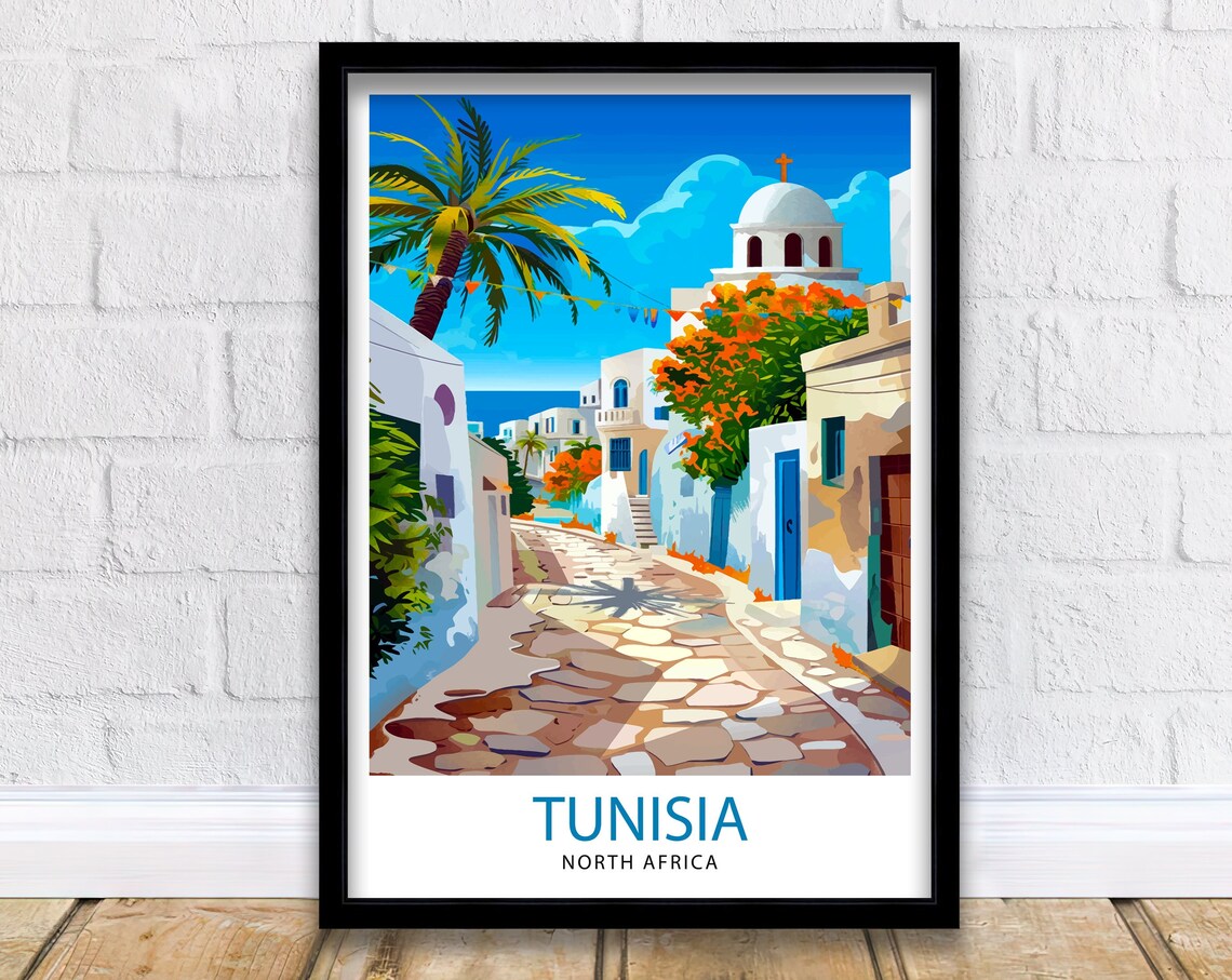 Tunisia Travel Print, North Africa Wall Decor