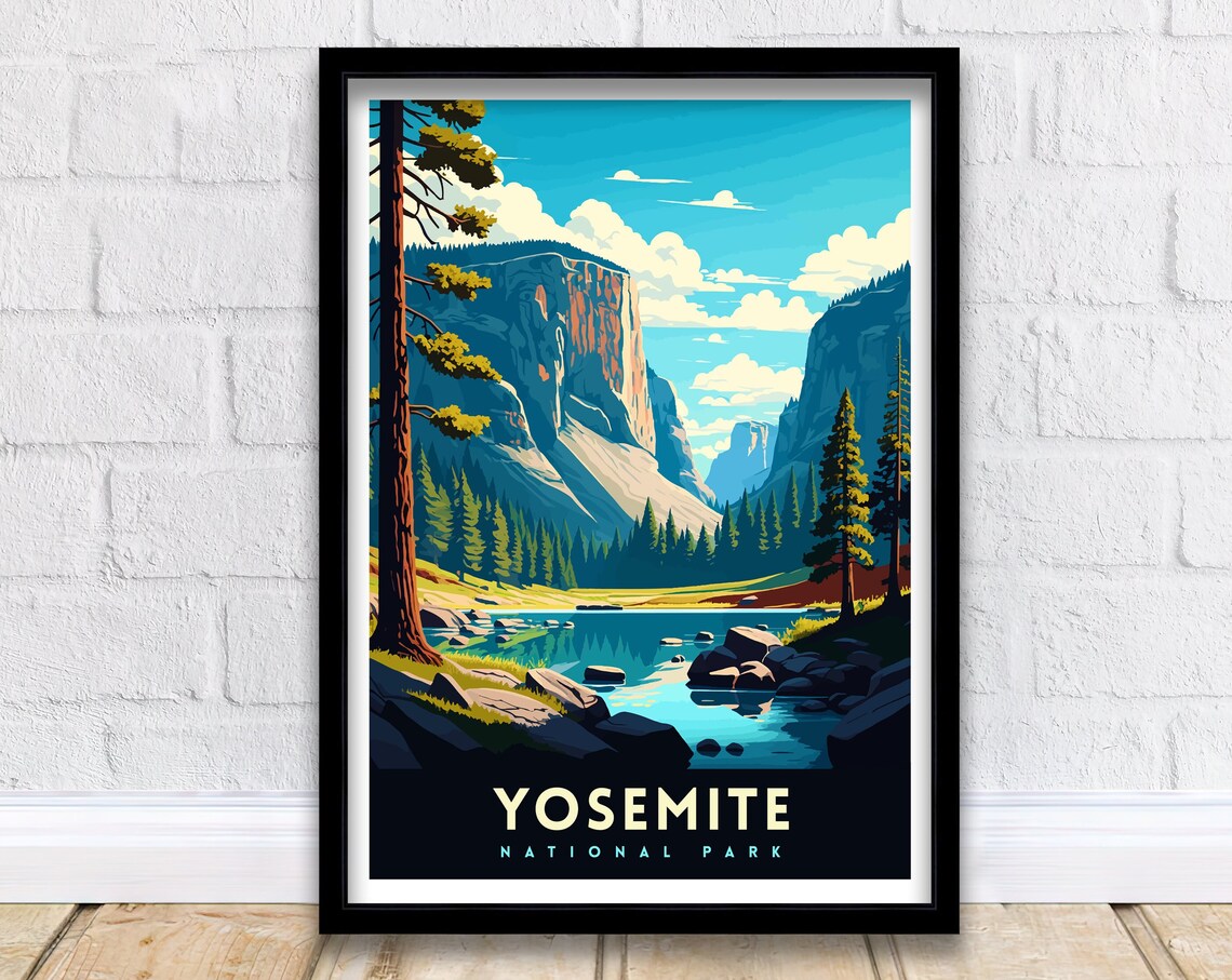 Yosemite National Park Travel Poster, Wall Decor