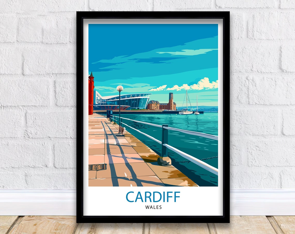 Cardiff Travel Print Cardiff Poster Cardiff Wall Art Travel Poster Travel Print Cardiff Castle Cardiff Travel Print Cardiff Art