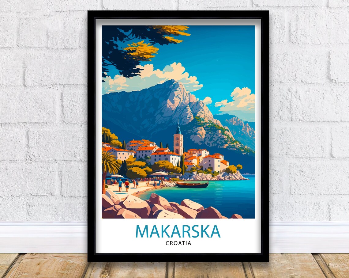 Makarska Croatia Travel Poster, Home Decor