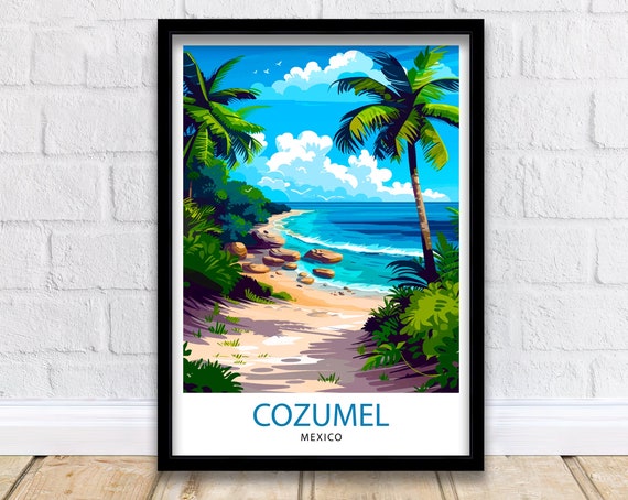 Cozumel Mexico Travel Print Wall Art Cozumel Wall Hanging Home Dcor Cozumel Gift Art Lovers Mexico Art Lover Gift Print Art