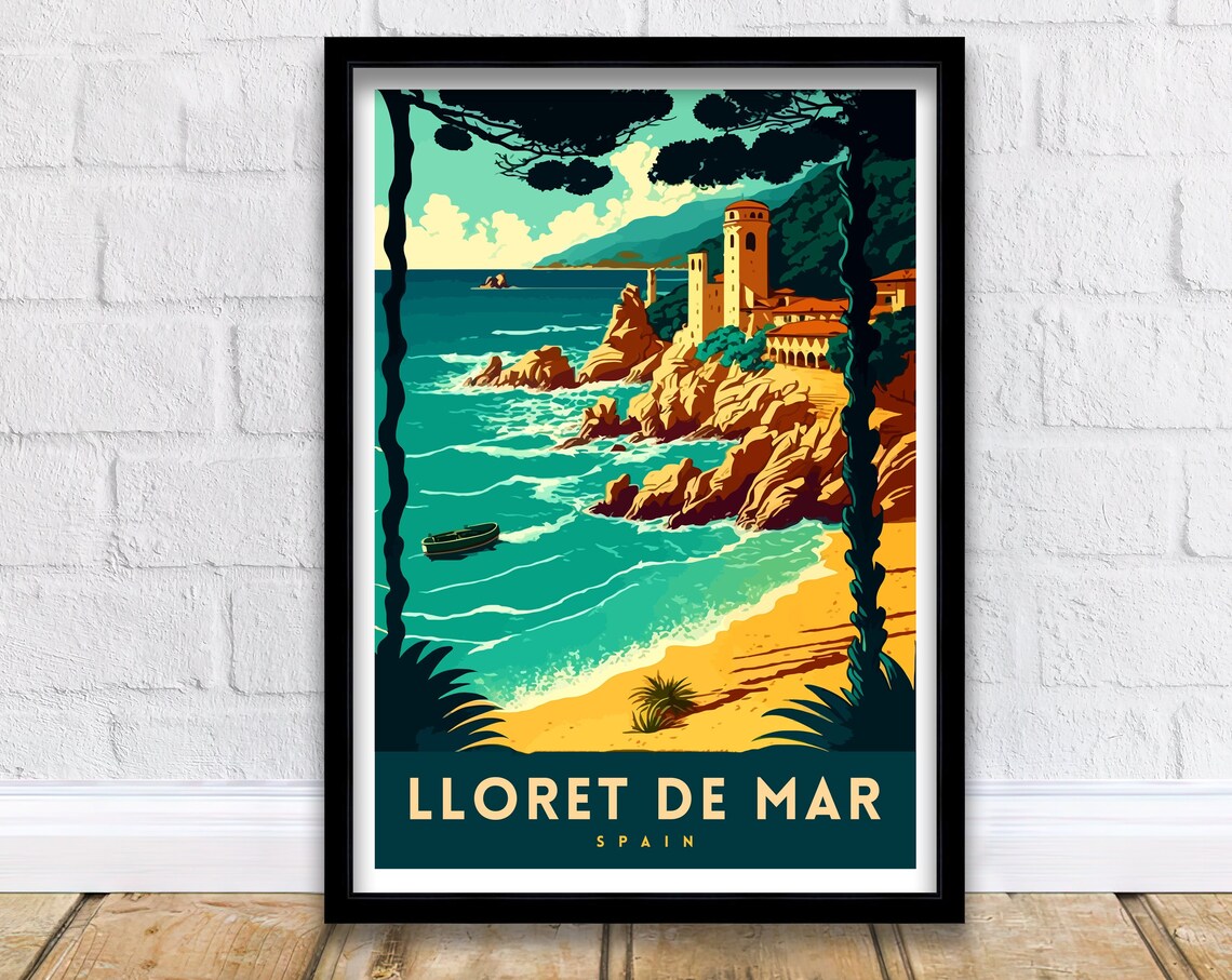 Lloret De Mar Spain Travel Poster, Europe Decor