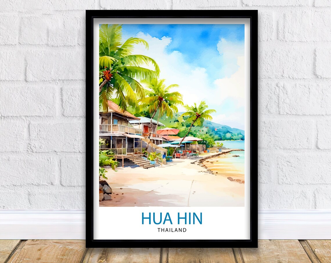 Hua Hin Thailand Travel Poster, Asia Wall Decor
