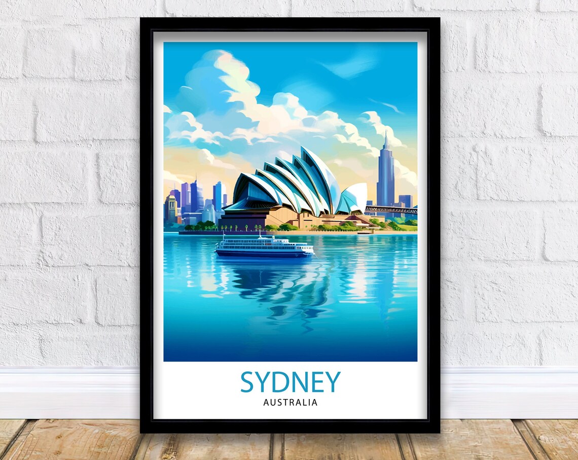 Sydney Australia Travel Poster, Sydney Wall Decor
