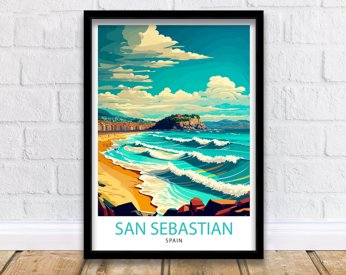 San Sebastian Travel Print Spain Home Decor Poster