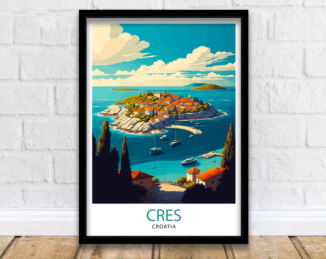 Cres Croatia Travel Print Cres Island Wall Art Croatia Travel Poster Gift For Traveler Home Living Decor Illustration Print