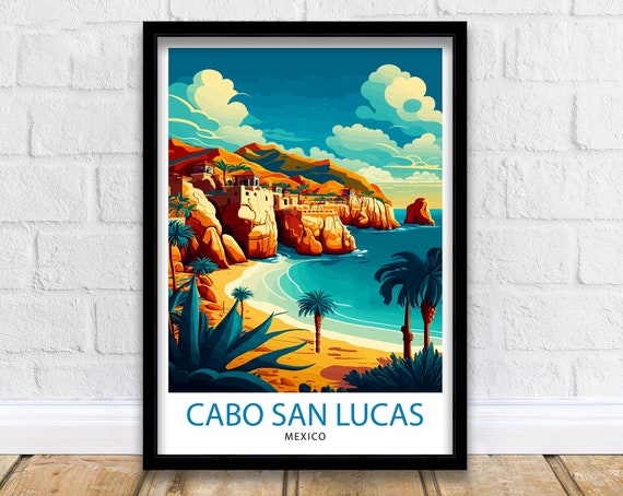 Cabo San Lucas Travel Poster, Home Living Decor