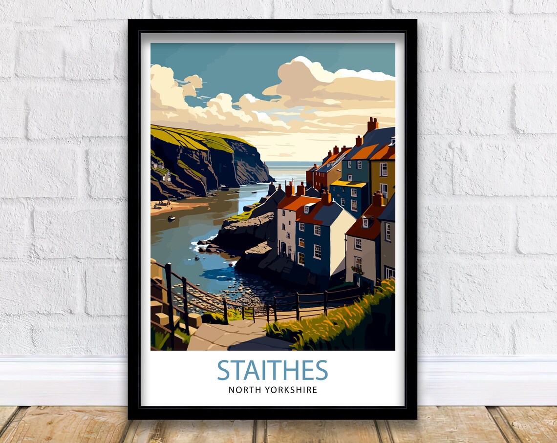 Staithes North Yorkshire Travel Poster, Wall Art