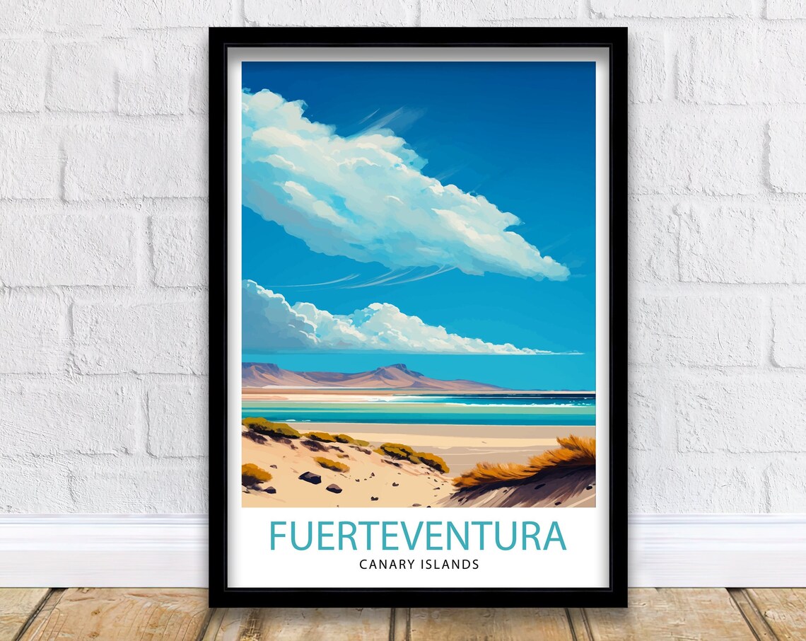 Fuerteventura Canary Islands Travel Poster, Spain