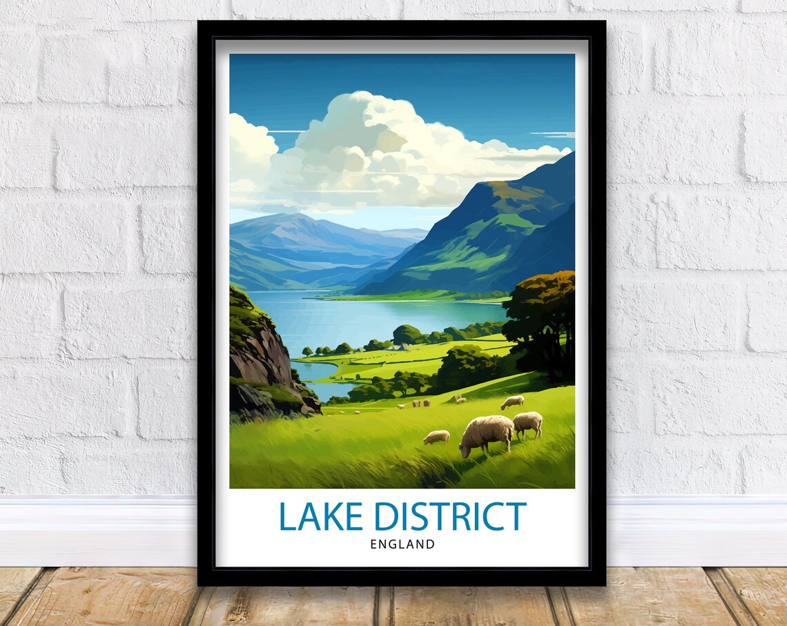 Lake District Illustration Travel Poster