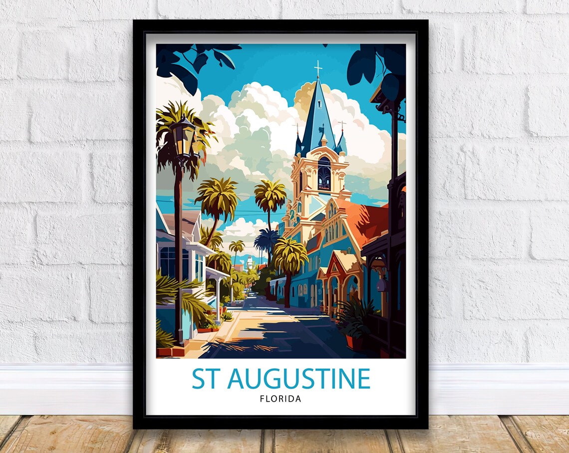 St Augustine Florida Travel Poster, Wall Decor