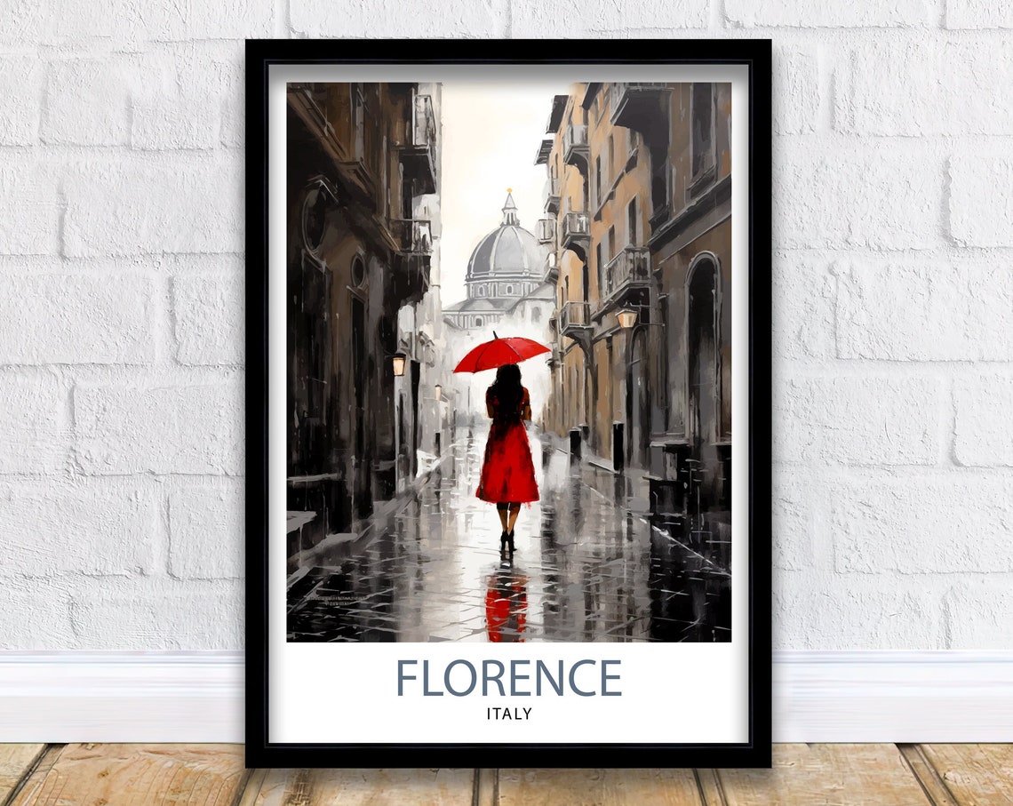 Florence Travel Poster, Italy Wall Art
