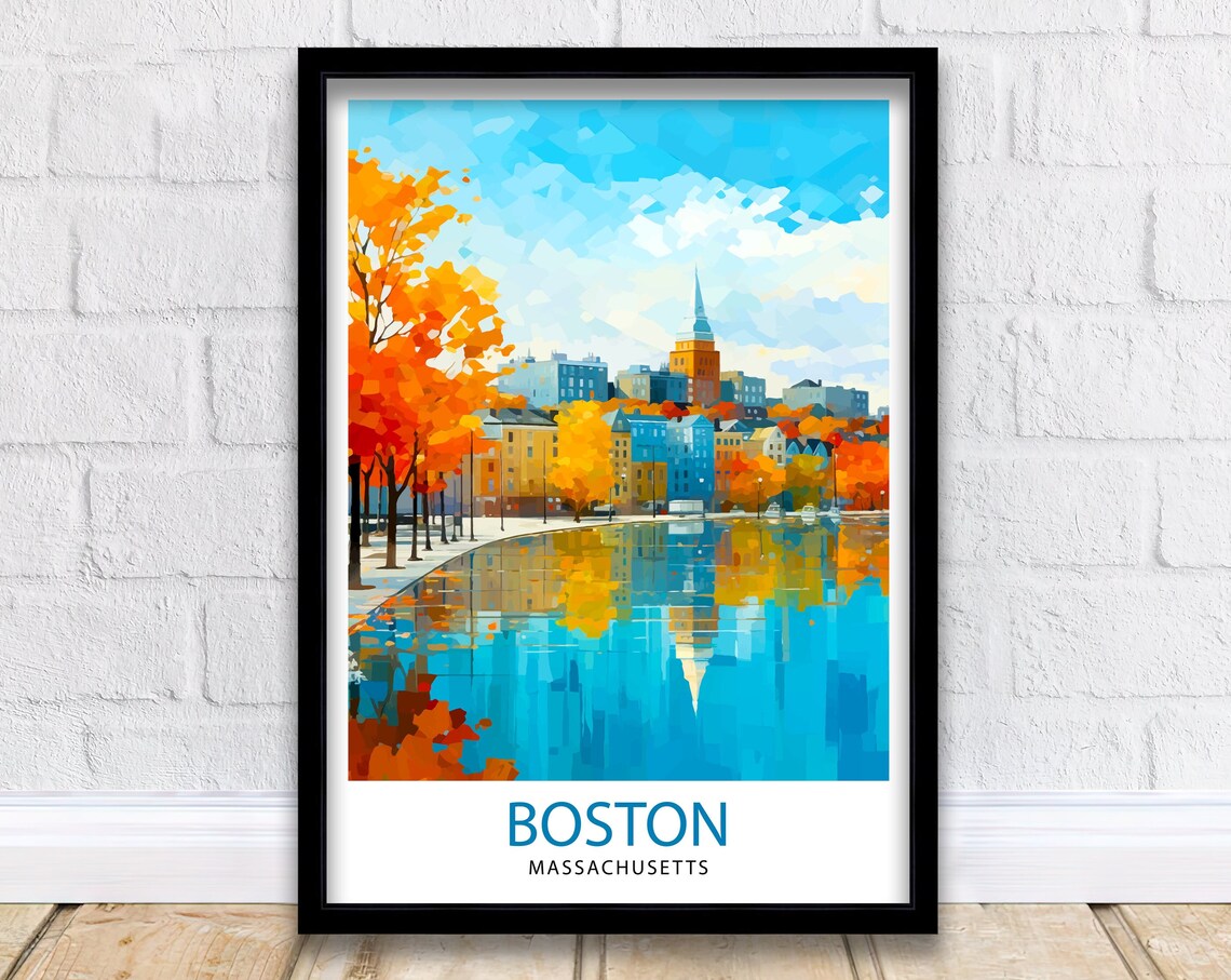 Boston Massachusetts Wall Hanging Travel Poster