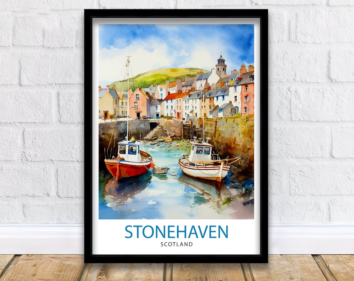 Stonehaven Scotland Travel Poster, Place Wall Decor