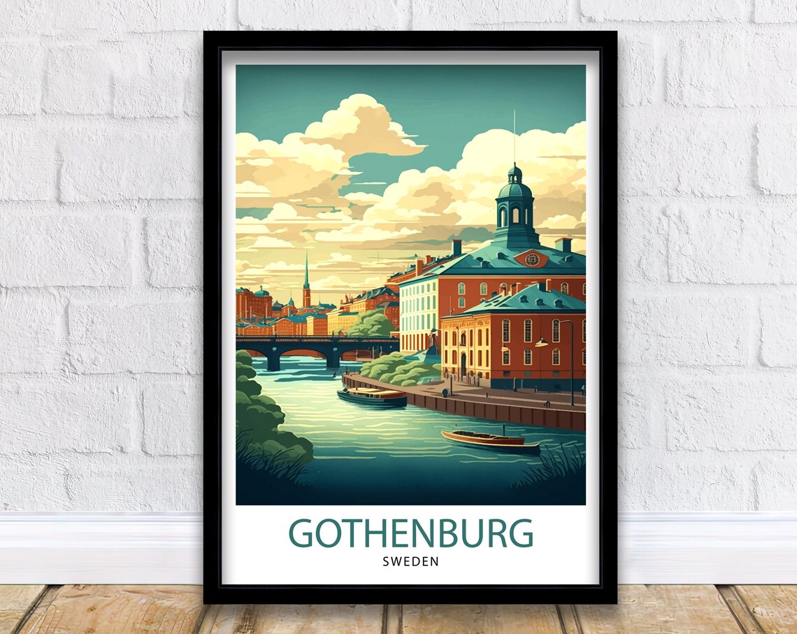 Gothenburg Travel Poster, Gothenburg Sweden Decor