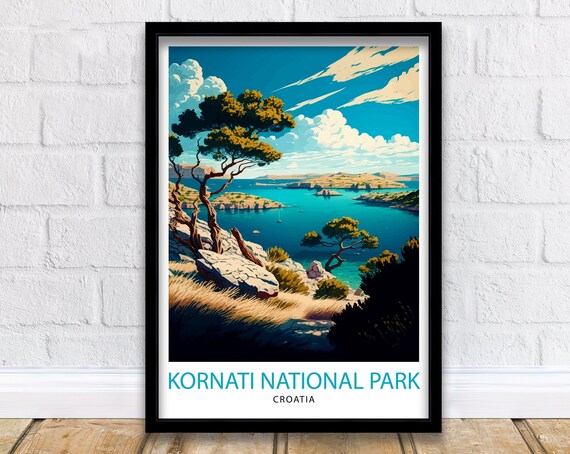 Kornati National Park Croatia Islands Bay Rocky Coast Travel Poster