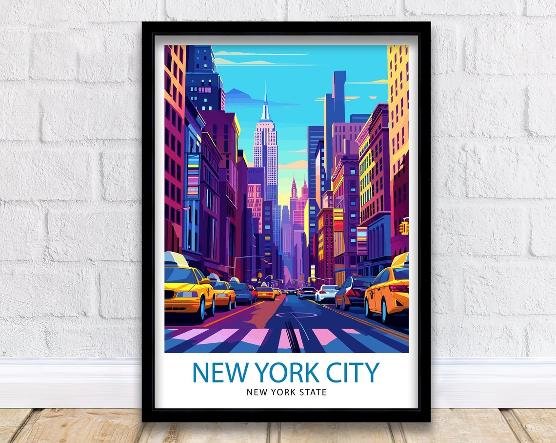 New York City Travel Poster, Wall Decor