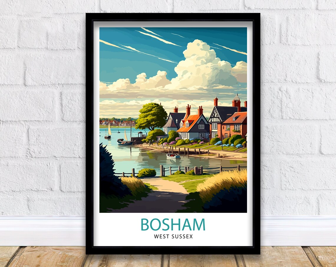 Bosham West Sussex Travel Poster, Home Decor Art