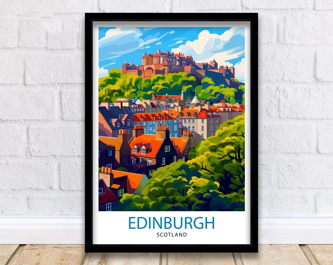 Edinburgh Scotland Travel Poster, Edinburgh Home Decor