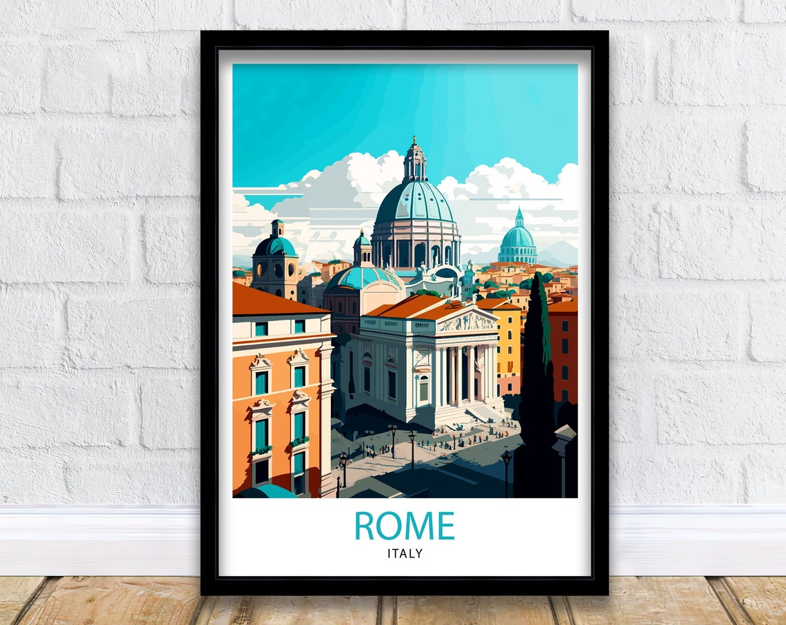 Rome Italy Travel Print Rome Wall Art Italy Travel Poster Rome Home Decor Italy Illustration Travel Gift For Rome Italy Wall Art
