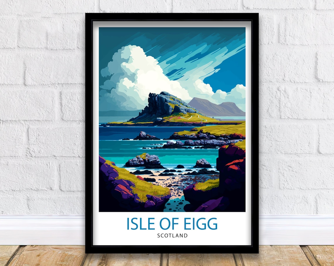 Isle Of Eigg Scotland Travel Poster, Place Decor