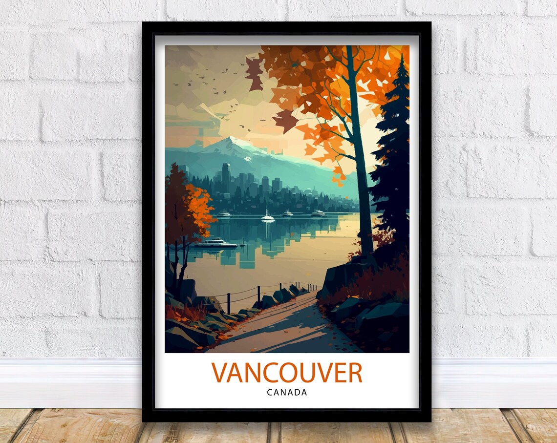 Vancouver Travel Poster, Vancouver Home Living Decor