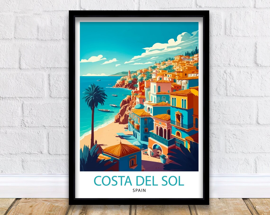 Costa Del Sol Spain Travel Poster, Travel Print