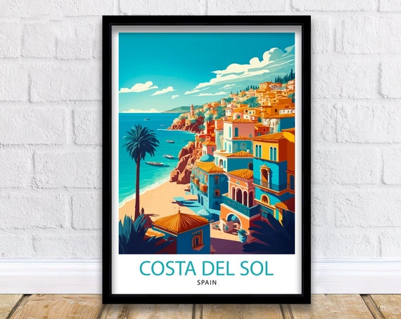 Costa Del Sol Spain Travel Poster, Travel Print