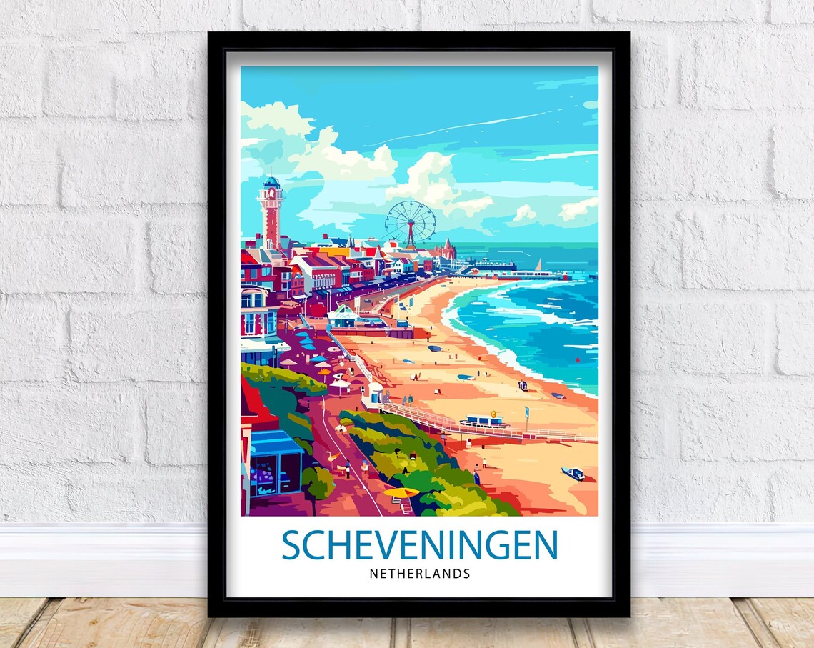 Scheveningen Netherlands Travel Poster, Place Wall Decor